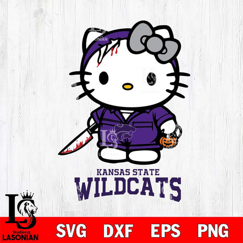 Kansas State Wildcats Hello Kitty Horror 5 Svg Eps Dxf Png File, Digital Download