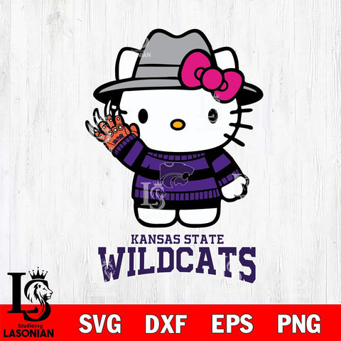 Kansas State Wildcats Hello Kitty Horror 6 Svg Eps Dxf Png File, Digital Download