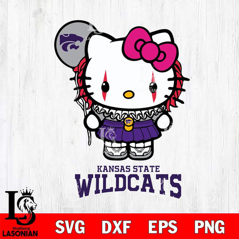 Kansas State Wildcats Hello Kitty Horror 7 Svg Eps Dxf Png File, Digital Download