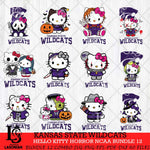 Kansas State Wildcats Hello Kitty Horror NCAA Bundle 12 SVG Svg Eps Dxf Png File, Digital Download