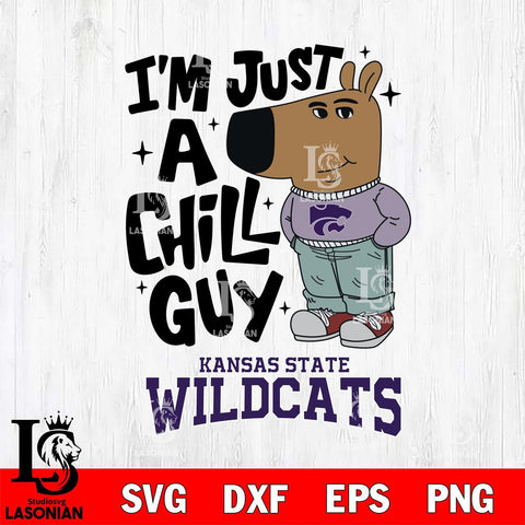Kansas State Wildcats I'm Just A Chill Guy Svg Eps Dxf Png File,NCAA Svg Files,Chill Guy svg ,Digital Download ,Instant Download, Cricut File