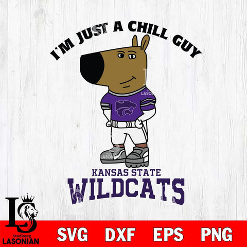 Kansas State Wildcats I'm Just A Chill Guy Football Svg Eps Dxf Png File,NCAA Svg Files,Chill Guy svg ,Digital Download ,Instant Download, Cricut File