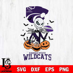Kansas State Wildcats Jack Skellington 2 halloween Svg Eps Dxf Png File, NCAA svg, Digital Download, Instant Download