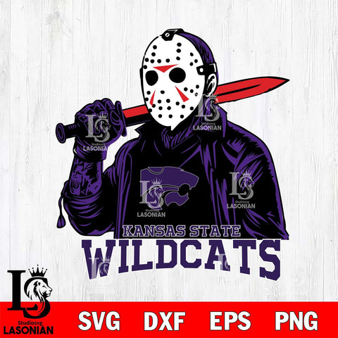 Kansas State Wildcats Jason Voorhees Horror 12 Svg Eps Dxf Png File, NCAA svg, Digital Download, Instant Download