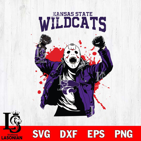 Kansas State Wildcats Jason Voorhees Horror Halloween 3 Svg Eps Dxf Png File, NCAA svg, Digital Download, Instant Download
