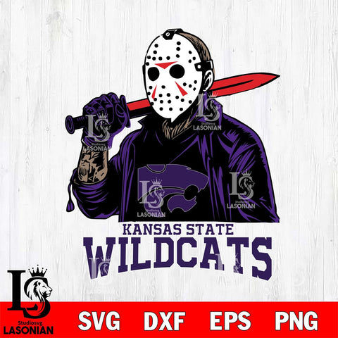 Kansas State Wildcats Jason Voorhees Horror Halloween Svg Eps Dxf Png File, NCAA svg, Digital Download, Instant Download
