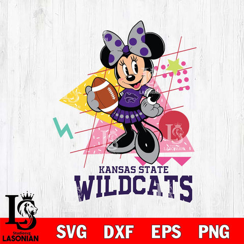 Kansas State Wildcats Minnie Mouse Sport SVG DXF EPS PNG FILE, NCAA File Cut,Digital Download,Instant Download