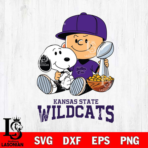 Kansas State Wildcats Peanuts Snoopy Champion football SVG DXF EPS PNG FILE,Snoopy File Cut, NCAA Digital Download,Instant Download,Christmas Silhouette