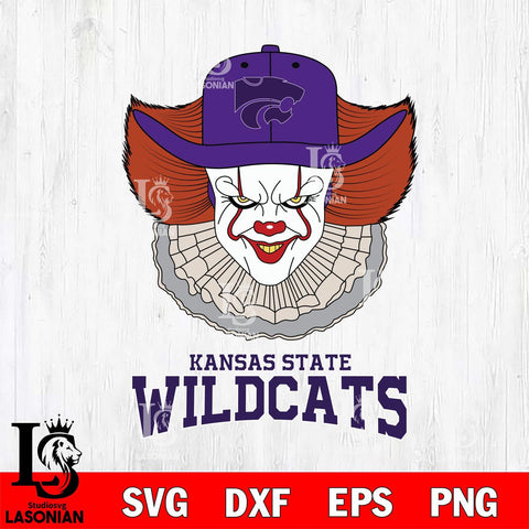 Kansas State Wildcats Pennywise Horror Sport 12 Svg Eps Dxf Png File, Digital Download