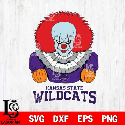 Kansas State Wildcats Pennywise Horror Sport 3 Svg Eps Dxf Png File, Digital Download
