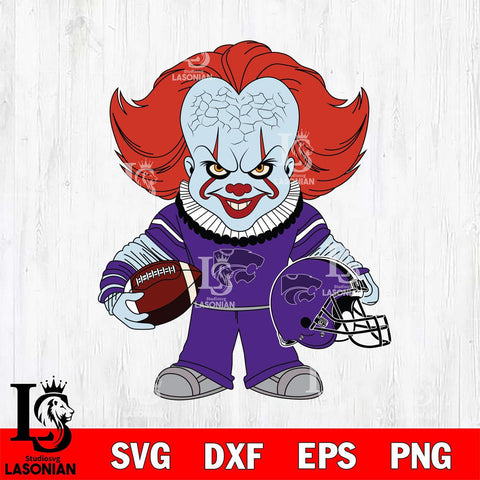 Kansas State Wildcats Pennywise Horror Sport Svg Eps Dxf Png File, Digital Download