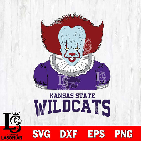 Kansas State Wildcats Pennywise Horror Sport 5 Svg Eps Dxf Png File, Digital Download