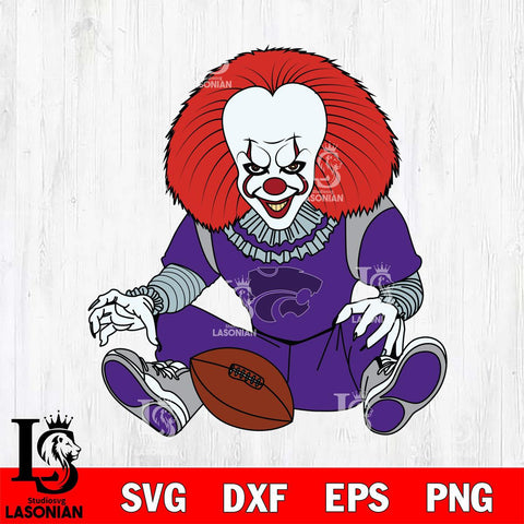 Kansas State Wildcats Pennywise Horror Sport 6 Svg Eps Dxf Png File, Digital Download