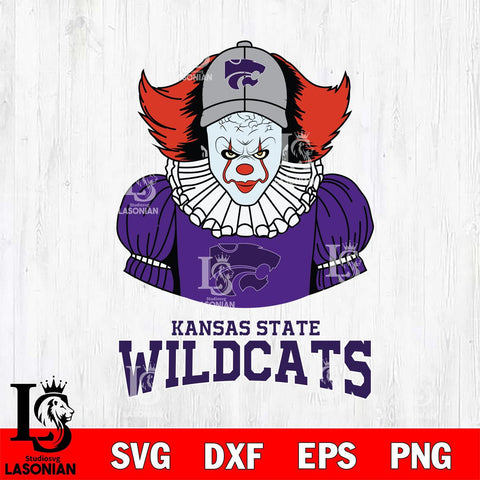 Kansas State Wildcats Pennywise Horror Sport 7 Svg Eps Dxf Png File, Digital Download