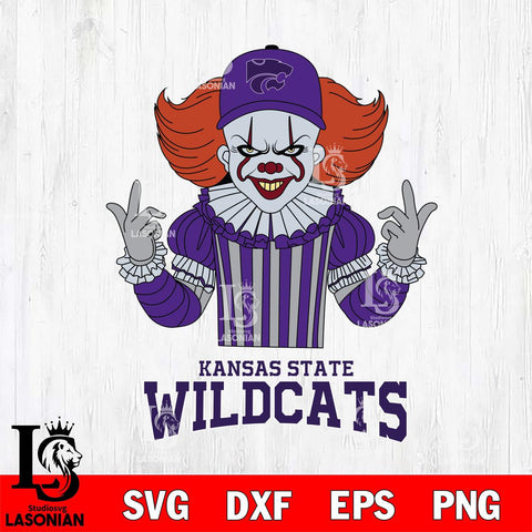 Kansas State Wildcats Pennywise Horror Sport 8 Svg Eps Dxf Png File, Digital Download