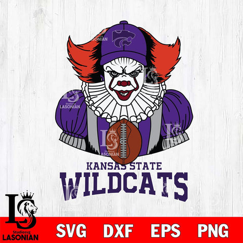 Kansas State Wildcats Pennywise Horror Sport 9 Svg Eps Dxf Png File, Digital Download