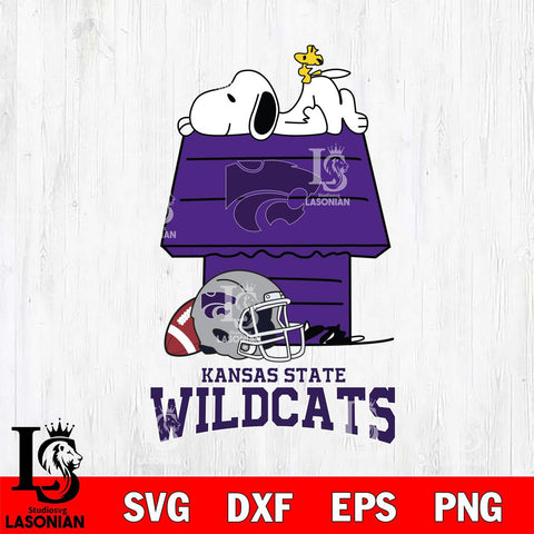 Kansas State Wildcats Snoopy Chill Football SVG DXF EPS PNG FILE,Snoopy File Cut, NCAA Digital Download,Instant Download,Christmas Silhouette