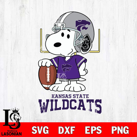 Kansas State Wildcats Snoopy Player Football SVG DXF EPS PNG FILE,Snoopy File Cut, NCAA Digital Download,Instant Download,Christmas Silhouette