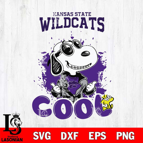 Kansas State Wildcats Snoopy Sport 7 Svg Eps Dxf Png File, Digital Download