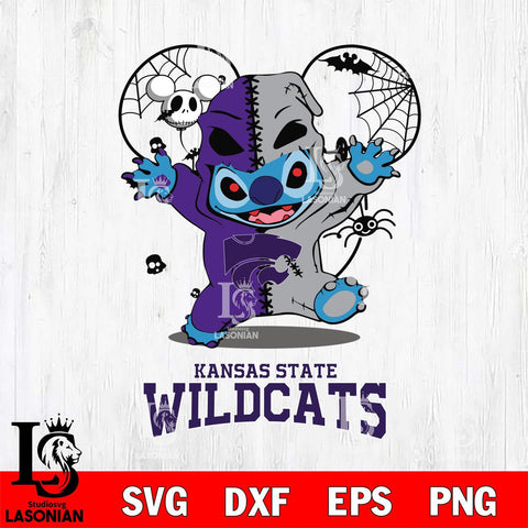 Kansas State Wildcats Stitch Horror Halloween 2 Svg Eps Dxf Png File, Digital Download, Instant Download