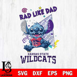 Kansas State Wildcats Stitch Love Rad Like Dad SVG DXF EPS PNG FILE, NCAA File Cut,Digital Download,Instant Download