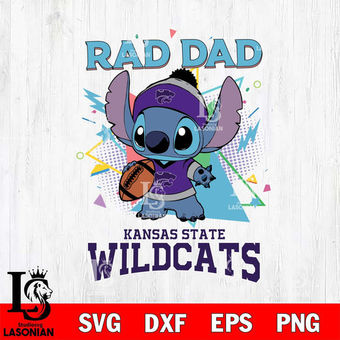 Kansas State Wildcats Stitch Rad Dad SVG DXF EPS PNG FILE, NCAA File Cut,Digital Download,Instant Download