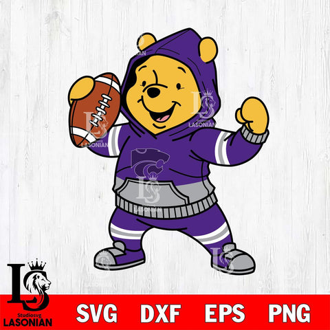 Kansas State Wildcats Winnie The Pooh Disney Football Christmas File Cut, NCAA SVG DXF EPS PNG FILE, Digital Download , Criucut , Silhouette