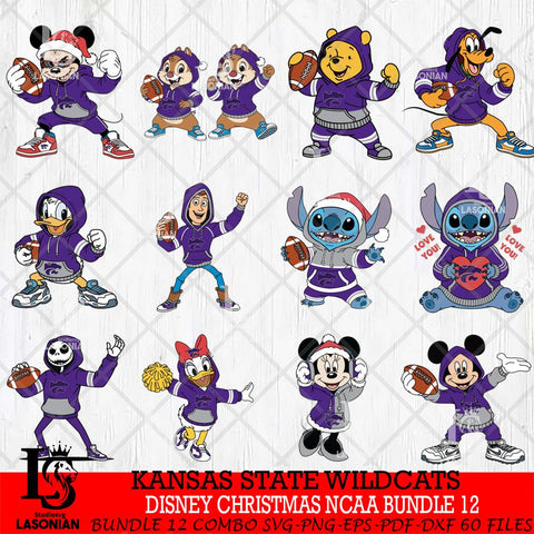 Kansas State Wildcats  Disney christmas NCAA Bundle File Cut, Bundle NCAA SVG DXF EPS PNG FILE, Digital Download , Criucut , Silhouette