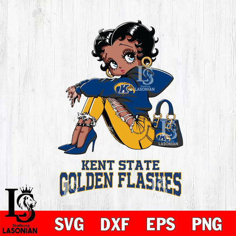 Kent State Golden Flashes Betty Boop Black Fan Girl Svg Eps Dxf Png File, Digital Download, Instant Download