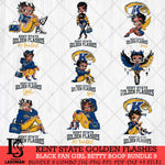 Kent State Golden Flashes Black Fan Girl Betty Boop Bundle 9, Svg Eps Dxf Png File, Digital Download