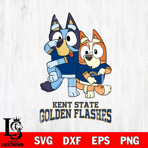 Kent State Golden Flashes Bluey & Bingo Svg Eps Dxf Png File, NCAA svg, Digital Download, Instant Download