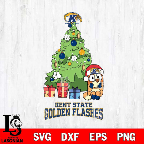Kent State Golden Flashes Bluey Chilli Christmas Tree Svg Eps Dxf Png File, Digital Download