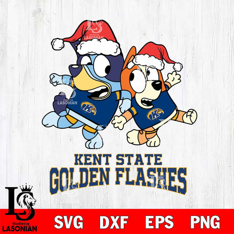 Kent State Golden Flashes Bluey Christmas Holiday Svg Eps Dxf Png File, Digital Download