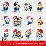 Kent State Golden Flashes Bluey Christmas NCAA Bundle 12 SVG Eps Dxf Png File, Digital Download, Instant Download