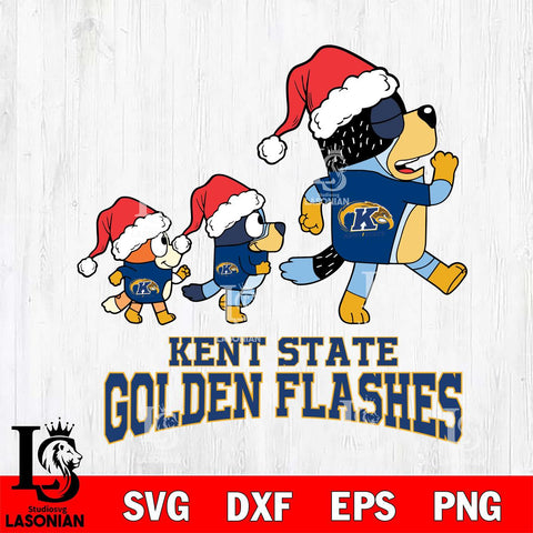 Kent State Golden Flashes Bluey Family Christmas Svg Eps Dxf Png File, Digital Download