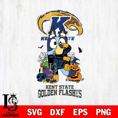 Kent State Golden Flashes Bluey Halloween NCAA 2 Svg Eps Dxf Png File, Digital Download, Instant Download