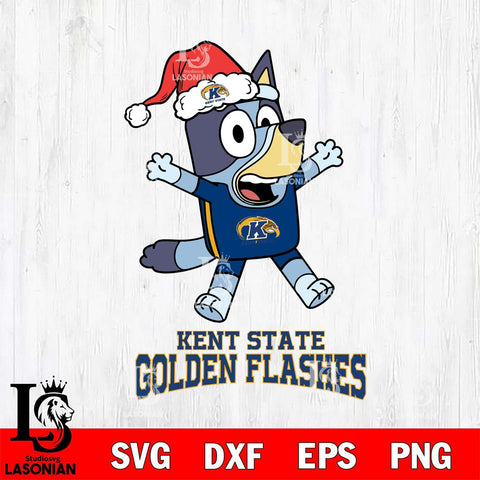Kent State Golden Flashes Bluey Happy Christmas Svg Eps Dxf Png File, Digital Download