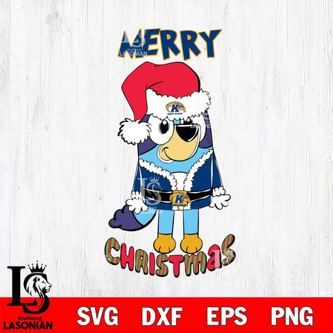 Kent State Golden Flashes Bluey Merry Christmas Bluey Santa Claus Svg Eps Dxf Png File, Digital Download