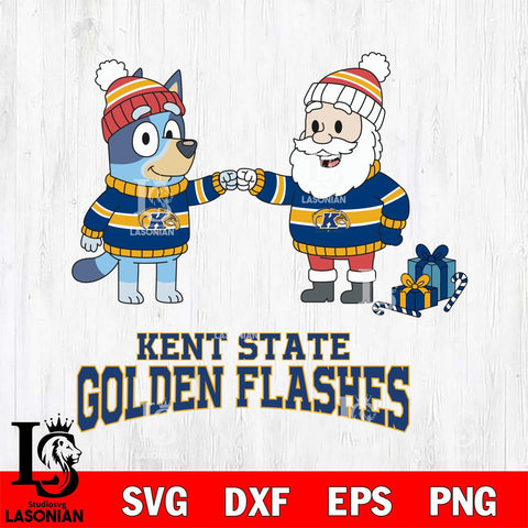 Kent State Golden Flashes Bluey With Satan Christmas File Cut, NCAA SVG DXF EPS PNG FILE, Digital Download,Instant Download, Silhouette