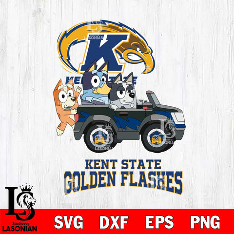 Kent State Golden Flashes Bluey friends car Svg Eps Dxf Png File, NCAA svg, Digital Download, Instant Download