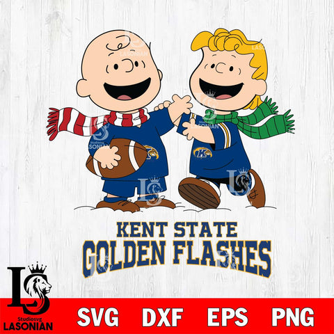 Kent State Golden Flashes Charlie Brown & Linus Football Cricut,Christmas SVG DXF EPS PNG FILE, NCAA Digital Download,Instant Download, Silhouette