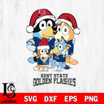Kent State Golden Flashes Christmas Bluey Family Sport Cut Files,Bluey Cricut,Christmas Svg , Bluey svg , Digital Download, dxf eps png pdf file