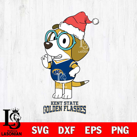 Kent State Golden Flashes Christmas Bluey Honey Sport Cut Files,Bluey Cricut,Christmas Svg , Bluey svg , Digital Download, dxf eps png pdf file