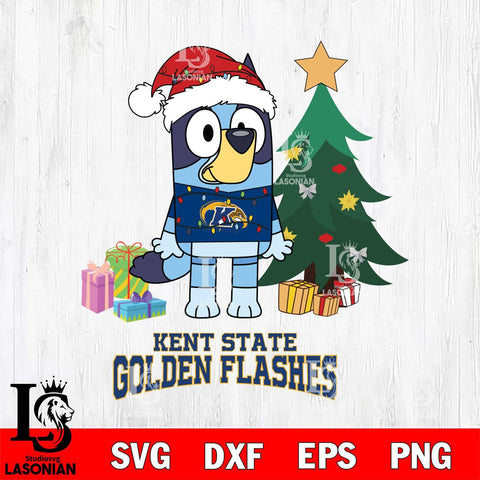 Kent State Golden Flashes Christmas Bluey Tree Sport Cut Files,Bluey Cricut,Christmas Svg , Bluey svg , Digital Download, dxf eps png pdf file