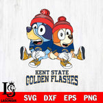 Kent State Golden Flashes Christmas Bluey & Bingo Sit Cut Files,Bluey Cricut,Christmas Svg , Bluey svg , Digital Download, dxf eps png pdf file