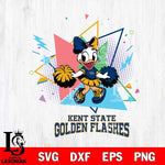 Kent State Golden Flashes Cute Daisy Duck Cheerleader SVG DXF EPS PNG FILE, NCAA File Cut,Digital Download,Instant Download
