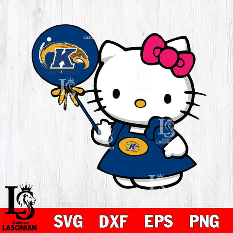 Kent State Golden Flashes Cute Hello Kitty 2 Svg Eps Dxf Png File, Digital Download, Instant Download
