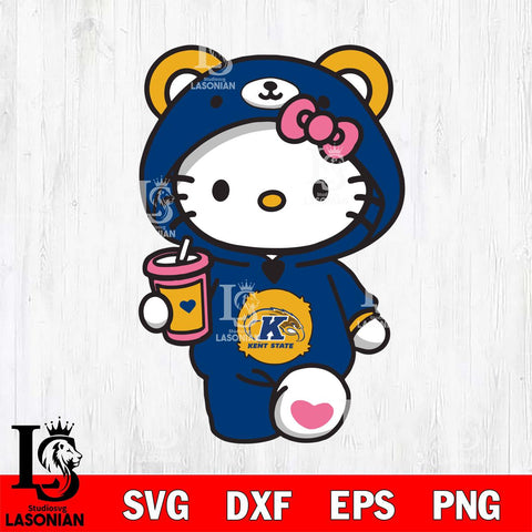 Kent State Golden Flashes Cute Hello Kitty Svg Eps Dxf Png File, Digital Download, Instant Download