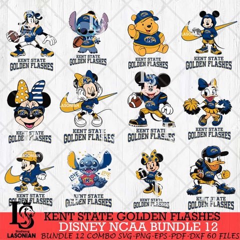 Kent State Golden Flashes Disney NCAA Bundle Svg PNG 12 Svg Eps Dxf Png File, Digital Download