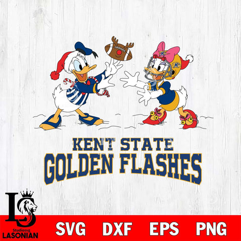 Kent State Golden Flashes Donald Duck & Daisy Duck Football Cricut,Christmas SVG DXF EPS PNG FILE, NCAA Digital Download,Instant Download, Silhouette